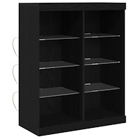 vidaXL Sido med LED-lampor Svart Ek 41x37x100 cm
