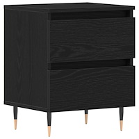 vidaXL Sängbord svart ek 40x35x50 cm konstruerat trä