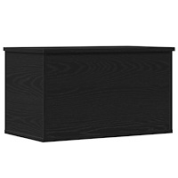 vidaXL Förvaringslåda med lock svart ek 60x35x35 cm konstruerat trä