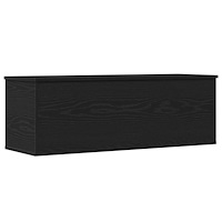 vidaXL Förvaringslåda i Svart Ek 102x35x35 cm, Tillverkad av Trä