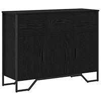 vidaXL Skåp Svart Ek 97x32,5x74,5 cm Konstruerat Trä