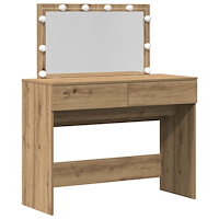 vidaXL Sminkbord med LED Artisan Ek 100x40x120 cm