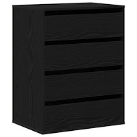 vidaXL Byrå med lådor svart ek 60x41x76 cm konstruerat trä