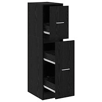 vidaXL Apoteksskåp Svart Ek 30x41x118 cm Konstruerat Trä