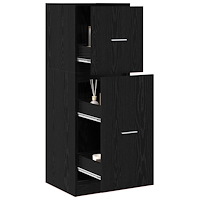 vidaXL Apothecary Cabinet Svart Ek 40x41x118 cm Konstruerat Trä