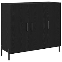 vidaXL Svart Ek Skänk 90x34x80 cm Gjord av Konstruerat Trä