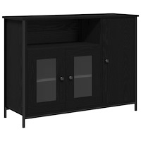 vidaXL Sideboard Svart Ek 100x35x75 cm Konstruerat Trä
