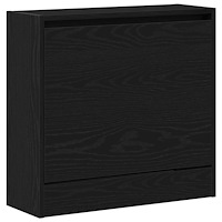 vidaXL Skoskåp Svart Ek 60x21x57 cm Konstruerat trä