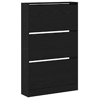 vidaXL Skoskåp Svart Ek 80x21x125,5 cm Konstruerat trä
