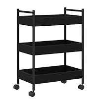 vidaXL Köksvagn svart ek 50x30x70 cm konstruerat trä