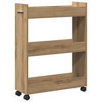 vidaXL Rullvagn artisan ek 60x22x79 cm konstruerat trä