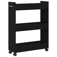 vidaXL Rullvagn svart ek 60x22x79 cm konstruerat trä