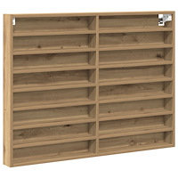 vidaXL Vitrinskåp artisan ek 100x8,5x75 cm konstruerat trä