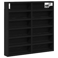 vidaXL Vitrinskåp svart ek 60x8,5x58 cm konstruerat trä