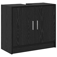 vidaXL Sink Cabinet med dörr Svart Ek 63 x 29 x 55 cm Konstruerat trä
