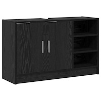 vidaXL Diskho Skåp med dörr Svart Ek 90 x 29 x 55 cm Konstruerat trä