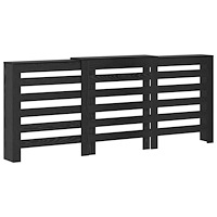 vidaXL Svart Ek Radiatorföre Svart ek Massiv Ek 205 x 21.5 x 83.5 cm