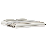 vidaXL Sängram vit 200x220 cm massiv furu