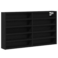 vidaXL Vitrine Cabinet Svart Ek 100x15x58 cm Konstruerat Trä