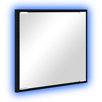 vidaXL LED Badrumsspegel Svart Ek 40x8.5x37 cm