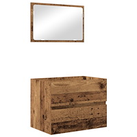 vidaXL Badrumsinredningsset med låda 2 pcs Gammalt trä 57 x 37 x 45 cm