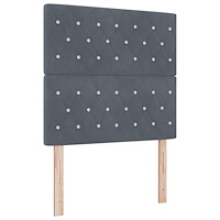 vidaXL Boxfjäder Säng med Madrass Mörkgrå 90x200 cm Sammet