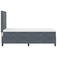 vidaXL Boxfjäder Säng med Madrass Mörkgrå 90x200 cm Sammet