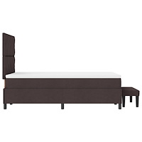 vidaXL Boxspring Säng med Madrass & Bänk Mörk Brun 120x200 cm Tyg