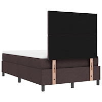 vidaXL Boxspring Säng med Madrass & Bänk Mörk Brun 120x200 cm Tyg