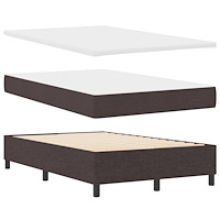 vidaXL Boxspring Säng med Madrass & Bänk Mörk Brun 120x200 cm Tyg