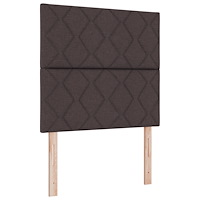 vidaXL Boxspring Säng med Madrass & Bänk Mörk Brun 120x200 cm Tyg