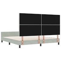 vidaXL Sängram Ljusgrå 180x200 cm Sammet