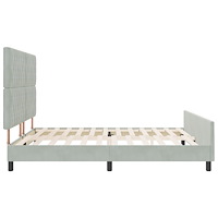 vidaXL Sängram Ljusgrå 180x200 cm Sammet