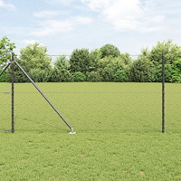 vidaXL hexagon stängsel med 13 spikstolpar 1x25 m galvaniserat stål
