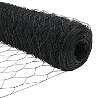 vidaXL Hexagonstaket med 11 Flangade Stolpar 1x25 m Galvaniserat Stål
