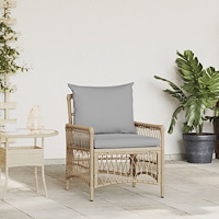 vidaXL Trädgårdsstol med Dynor Beige 60x70x78 cm Poly Rottning