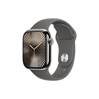 Apple Apple Watch Series 10 (GPS + Cellular) - naturlig titan - smart klocka med sportband - klippgrå - 64 GB