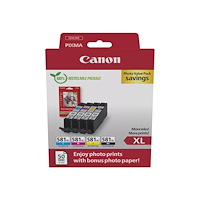 CANON Canon CLI-581XL C/M/Y/BK Photo Value Pack - 4-pack - XL - svart, gul, cyan, magenta - original - bläckbehållare / papper...