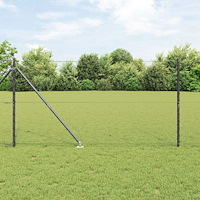 vidaXL Stängsel Set Set av 2 Grå Stål, PVC 25 x 1.2 m Hållbart
