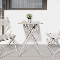 vidaXL Fällbart Trädgårdsbord Beige 55x55x73 cm Stål