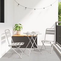 vidaXL 3-delars Fällbart Bistro Set i Beige Stål