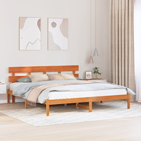 vidaXL Vaxad Brun Tall Sängram Vaxad Brun Massivt Tallträ 180 x 200 cm