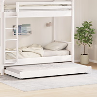 vidaXL Sängram Vit Massivt tallträ 90 x 200 cm Hållbar Sängram