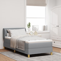 vidaXL Boxspring Säng med Madrass Ljusgrå 80x200 cm Stoff