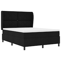 vidaXL Resårsäng med madrass 140x190 cm svart tyg