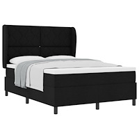 vidaXL Resårsäng med madrass 140x190 cm svart tyg