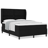 vidaXL Resårsäng med madrass 140x190 cm svart tyg
