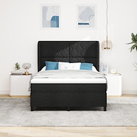vidaXL Resårsäng med madrass 140x190 cm svart tyg