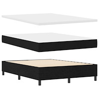 vidaXL Resårsäng med madrass 140x190 cm svart tyg