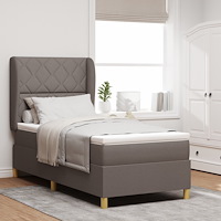 vidaXL Sängbotten med Madrass Taupe 90x190 cm Tyg